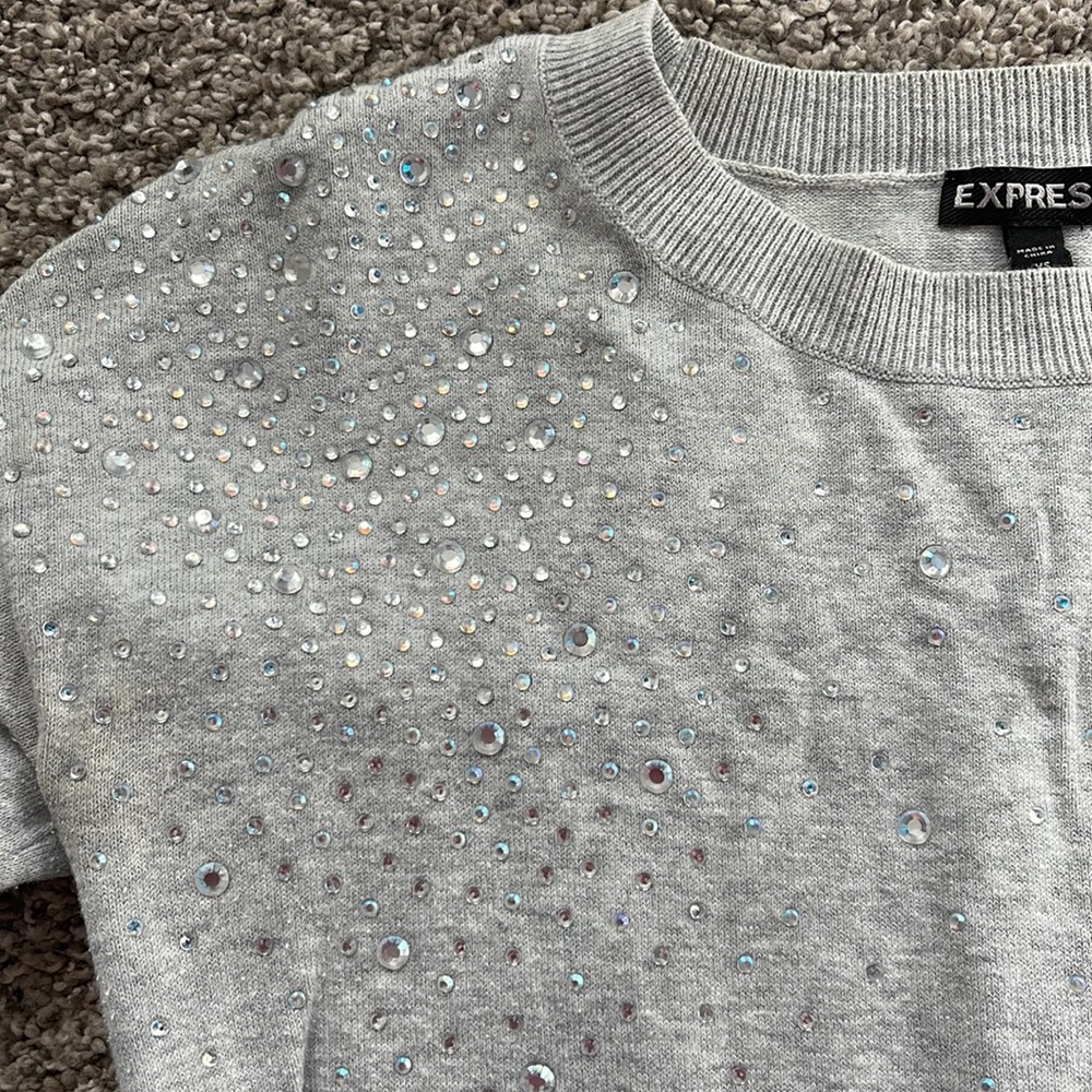 Express Sweater w/ Rhinestones - Picture 2 of 6